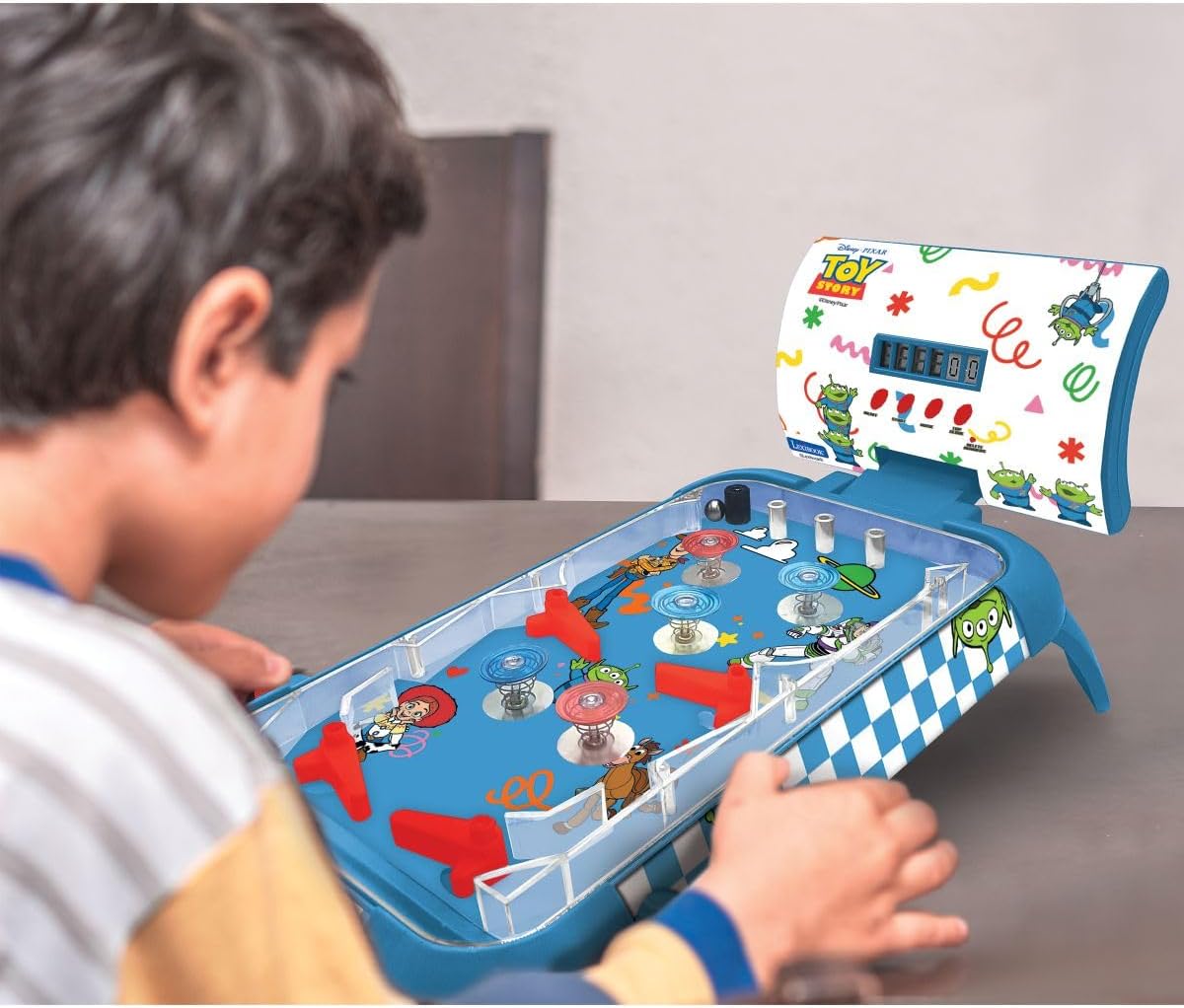 Lexibook, Toy Story, Elektronisches Tisch-Flipper, Digitale Punktanzeige LCD, Geräusche und Lichter, 4 Flipper und 5 Bumper, Verstellbare Ständer, Ball Enthalten, Blau, JG610TS