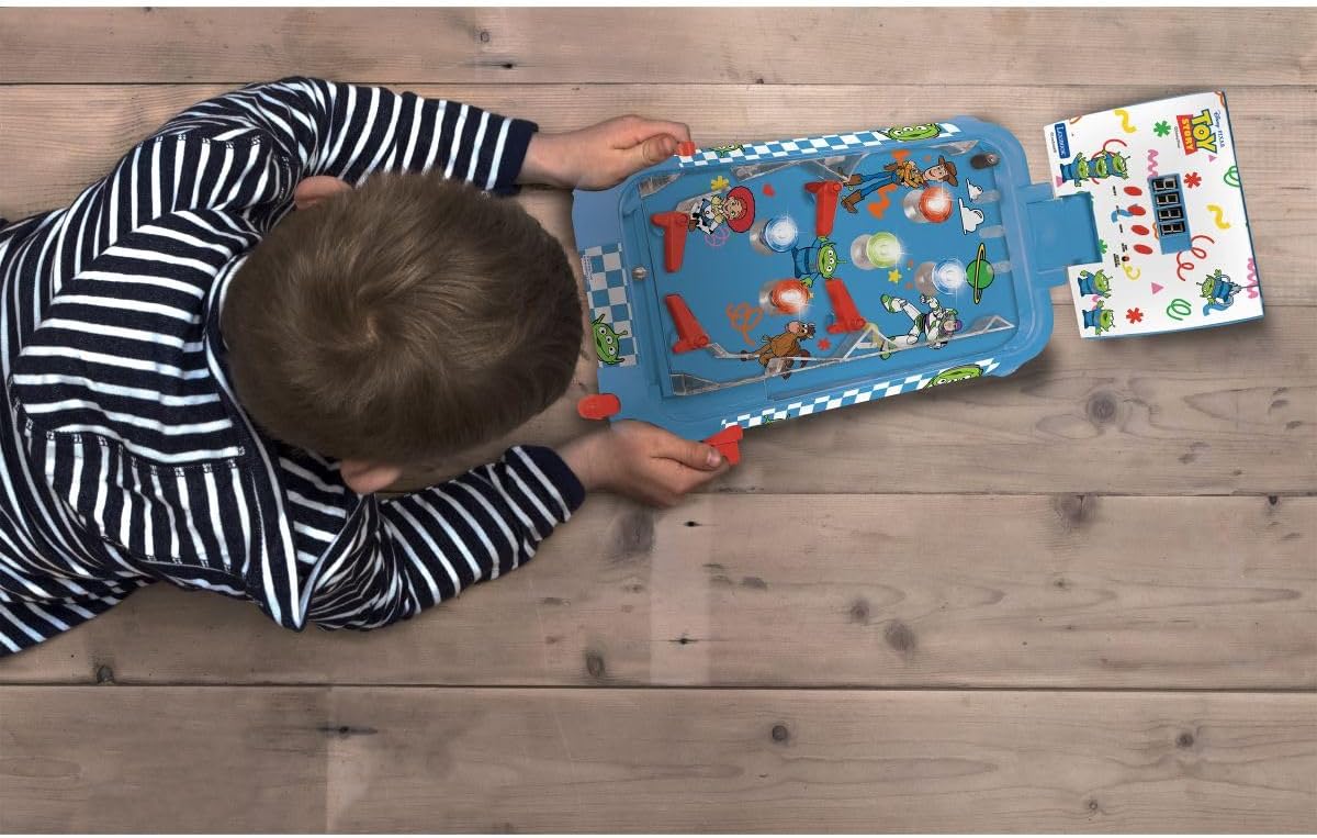 Lexibook, Toy Story, Elektronisches Tisch-Flipper, Digitale Punktanzeige LCD, Geräusche und Lichter, 4 Flipper und 5 Bumper, Verstellbare Ständer, Ball Enthalten, Blau, JG610TS