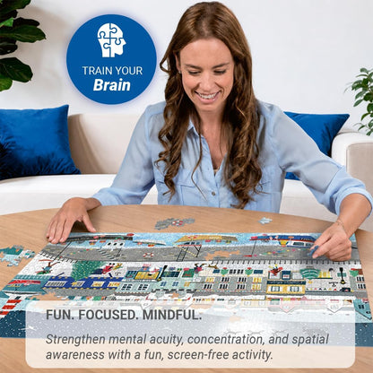 Ravensburger Coastal Christmas 1000 Piece Jigsaw Puzzle – Festive Harbour Scene by Georgia Breeze – Christmas Jigsaw for Adults & Families