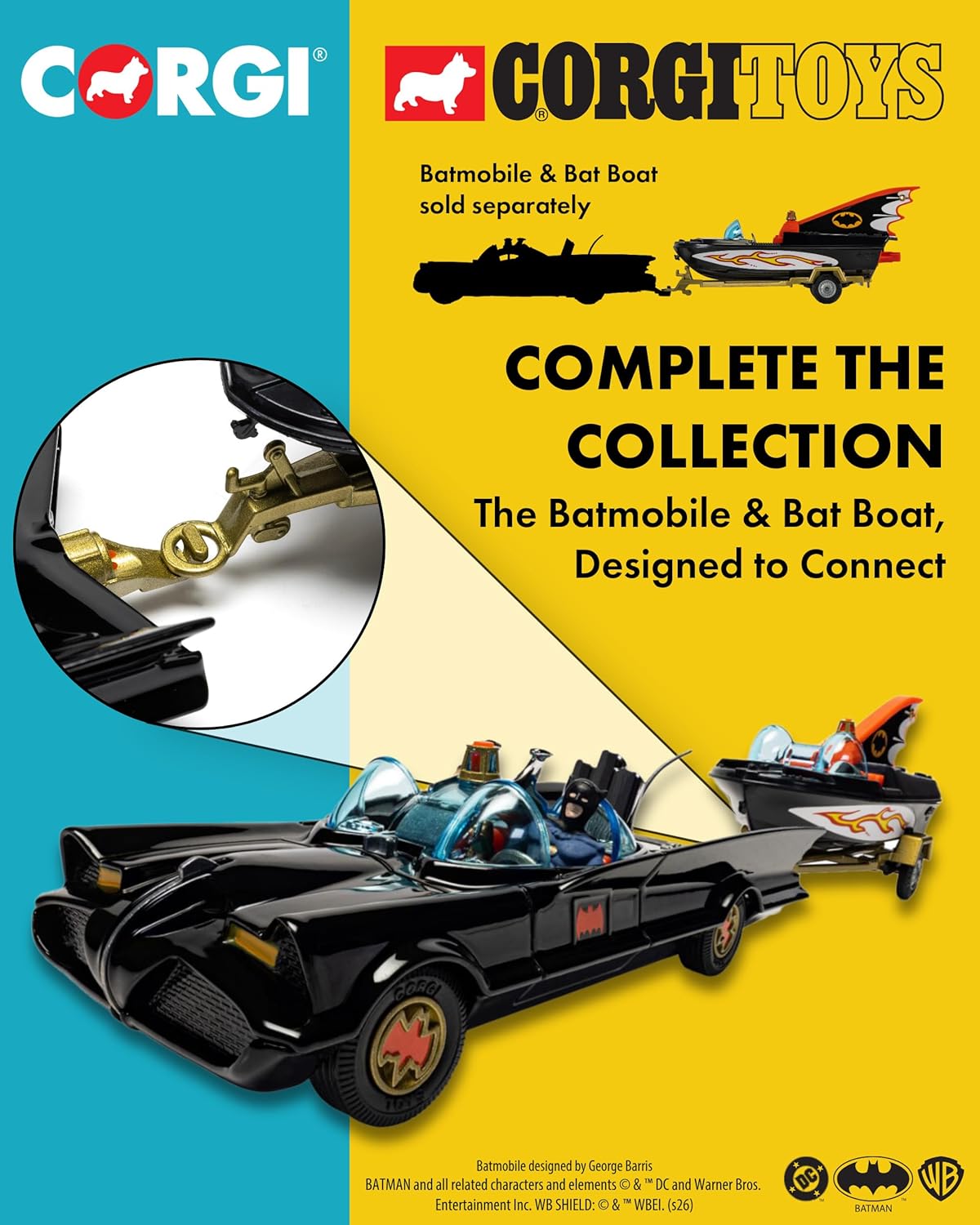 Corgi Toys 107 - Bat Boat With Batmobile & Robin (Reissue)