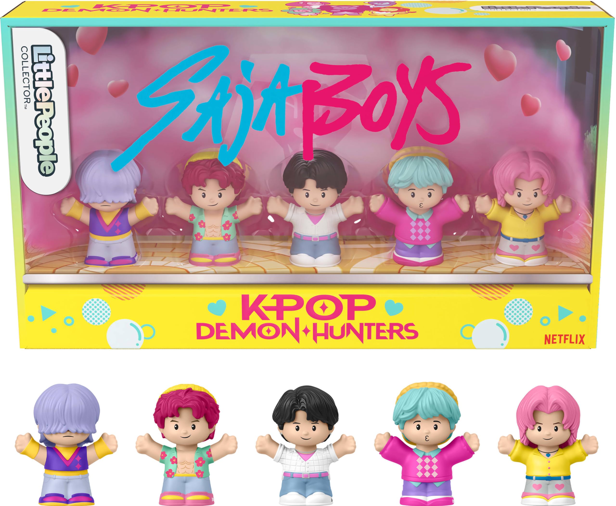 Little People Collector Kpop Demon Hunters: Saja Boys Special Edition Set for Movie Fans, 5 Figures in a Display Package
