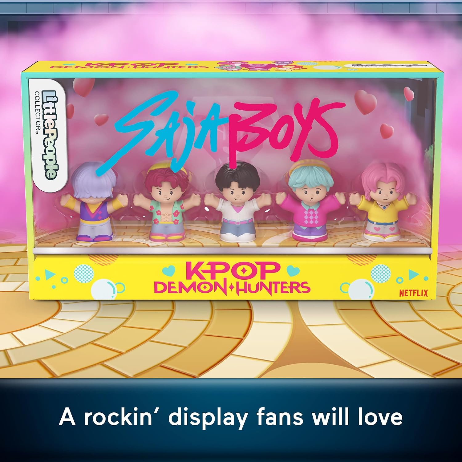 Little People Collector Kpop Demon Hunters: Saja Boys Special Edition Set for Movie Fans, 5 Figures in a Display Package