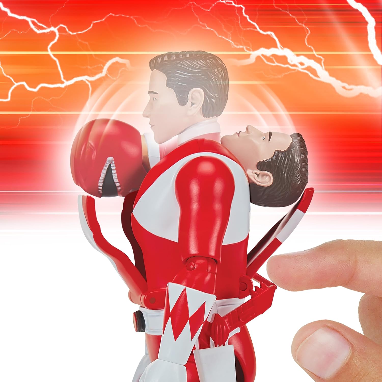 Power Rangers Rocky Red Ranger Action Figure – Mighty Morphin Character Toy with Power Sword & Red Dragon Thunderzord Theme, Collectible Kids Figure