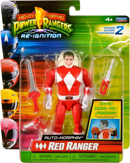 Power Rangers Rocky Red Ranger Action Figure – Mighty Morphin Character Toy with Power Sword & Red Dragon Thunderzord Theme, Collectible Kids Figure
