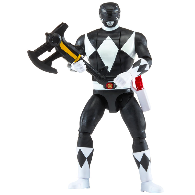 Power Rangers Adam Black Ranger Morphing Action Figure – Mighty Morphin Toy with Transform Feature, Power Axe & Lion Thunderzord Theme