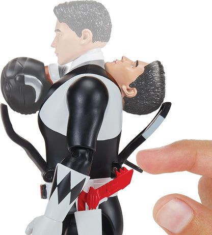 Power Rangers Adam Black Ranger Morphing Action Figure – Mighty Morphin Toy with Transform Feature, Power Axe & Lion Thunderzord Theme