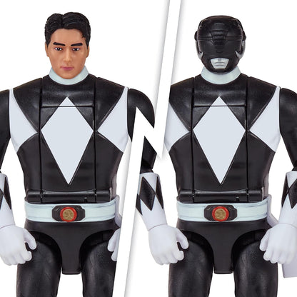 Power Rangers Adam Black Ranger Morphing Action Figure – Mighty Morphin Toy with Transform Feature, Power Axe & Lion Thunderzord Theme