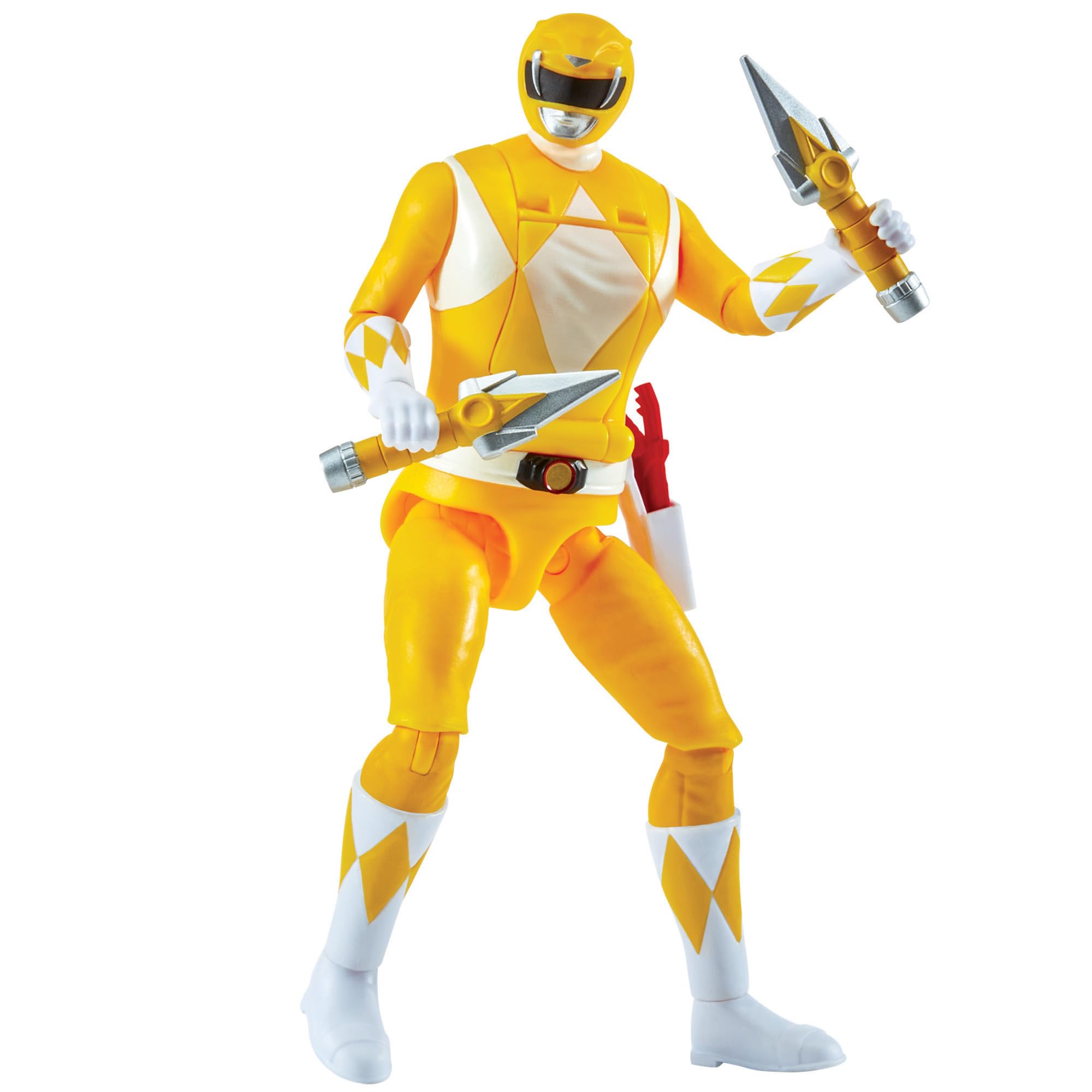 Power Rangers Aisha Yellow Ranger Morphing Action Figure – Mighty Morphin Toy with Transform Feature, Power Daggers & Griffin Thunderzord Theme
