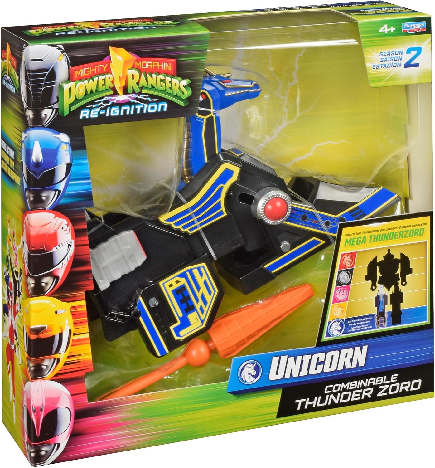 Power Rangers Playmates Toys Mighty Morphin Re-Ignition - Licorne Combinable Thunderzord (Saison 2