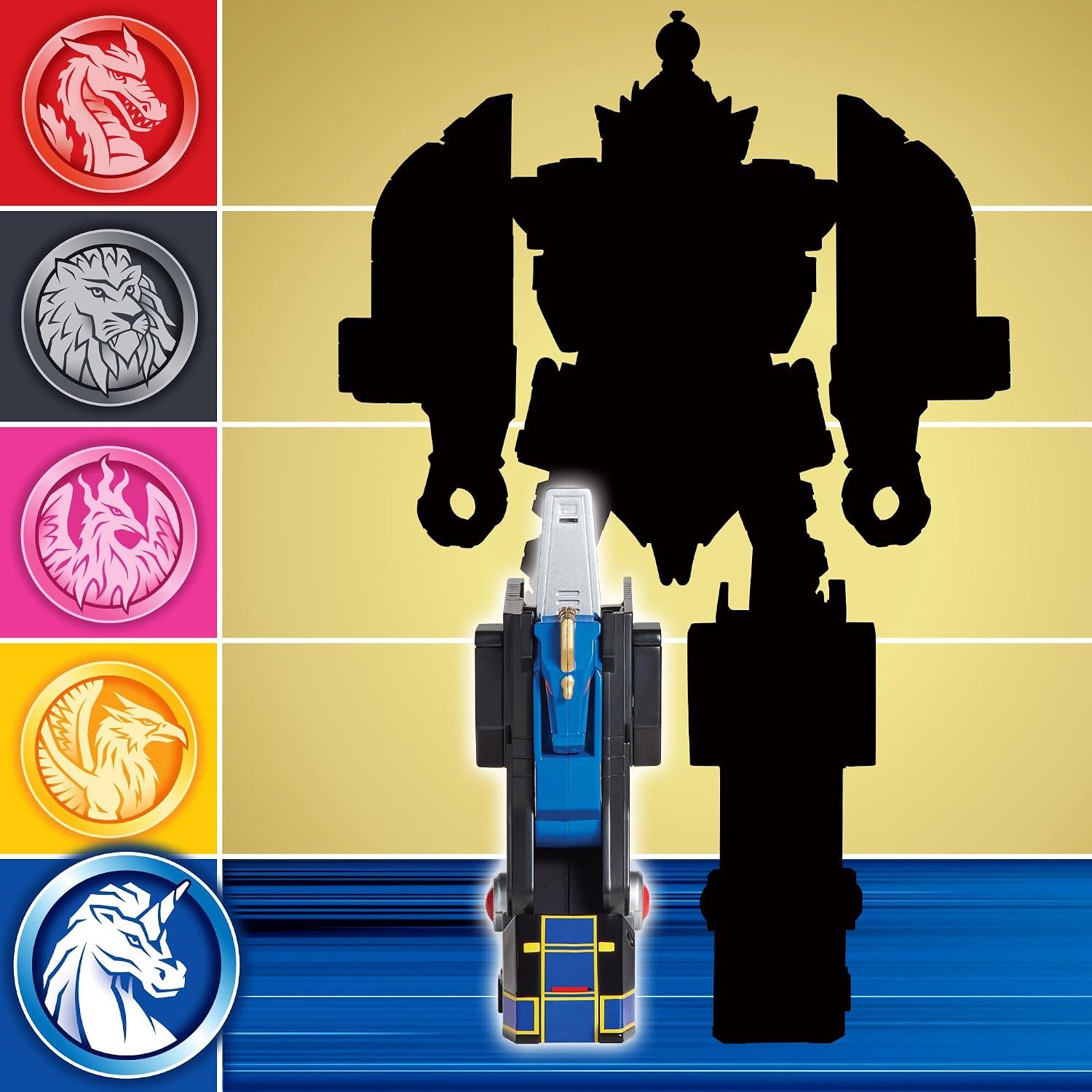 Power Rangers Playmates Toys Mighty Morphin Re-Ignition - Licorne Combinable Thunderzord (Saison 2