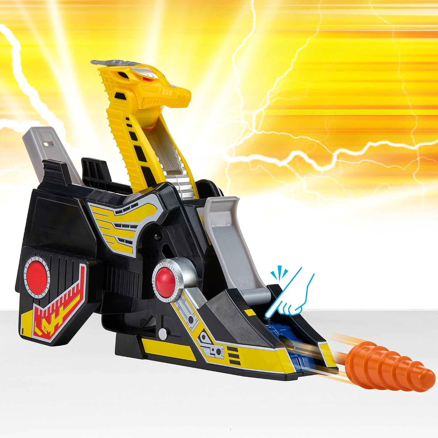 Power Rangers Yellow Ranger Griffin Thunderzord Action Figure – Mighty Morphin Zord Toy with Fireball Launch Feature