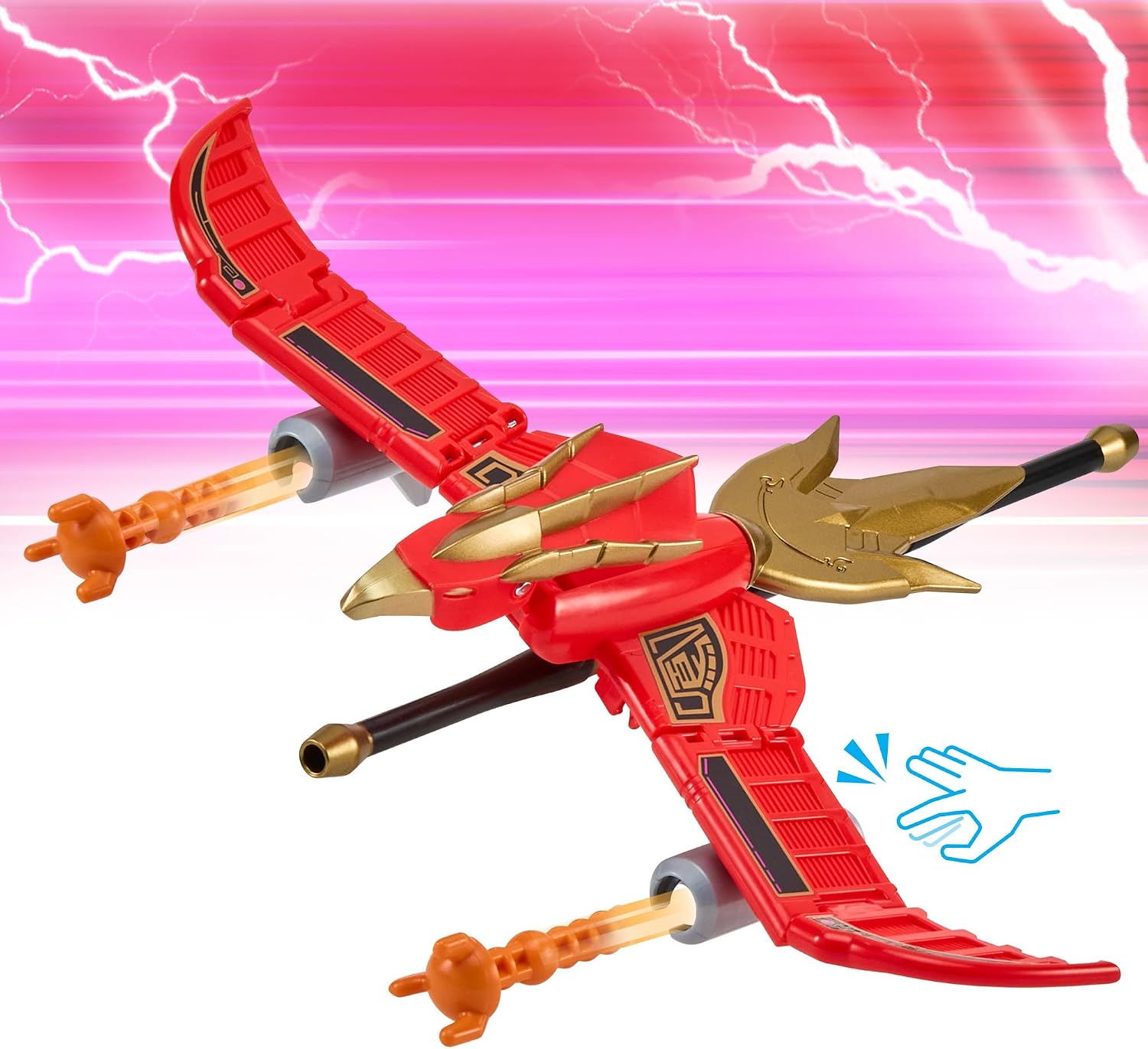 Power Rangers Pink Ranger Firebird Thunderzord Action Figure – Mighty Morphin Zord Toy with Energy Gust Feature