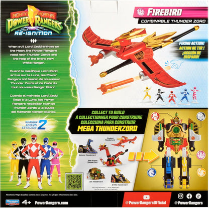Power Rangers Pink Ranger Firebird Thunderzord Action Figure – Mighty Morphin Zord Toy with Energy Gust Feature