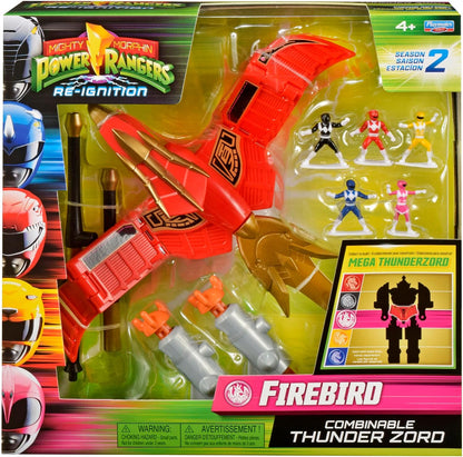 Power Rangers Pink Ranger Firebird Thunderzord Action Figure – Mighty Morphin Zord Toy with Energy Gust Feature
