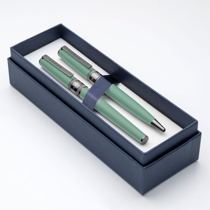 Tom Hessin Rebel Collection Cambridge Blue Medium Fountain Pen & Ballpoint Pen Set