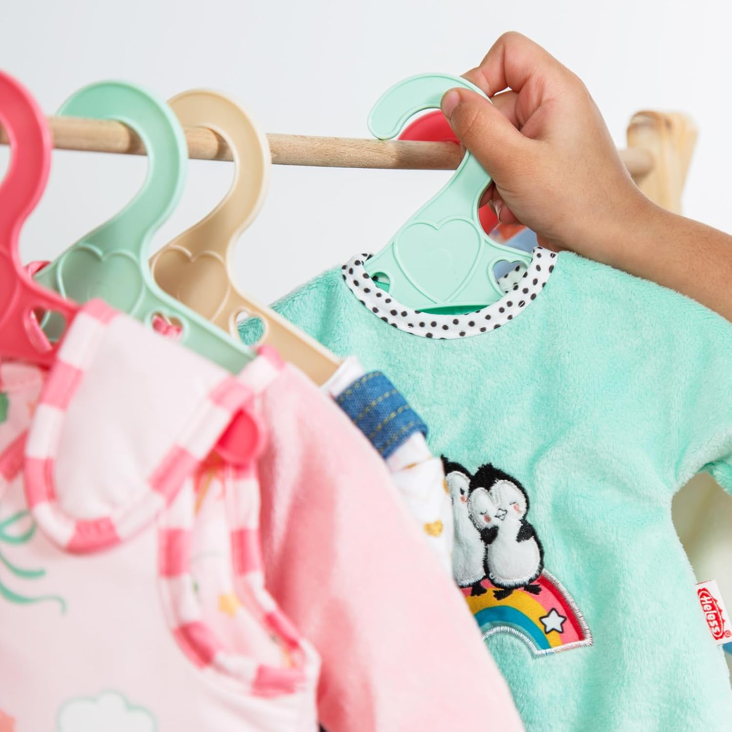 Poppenhangers Pastelkleuren - 6st.