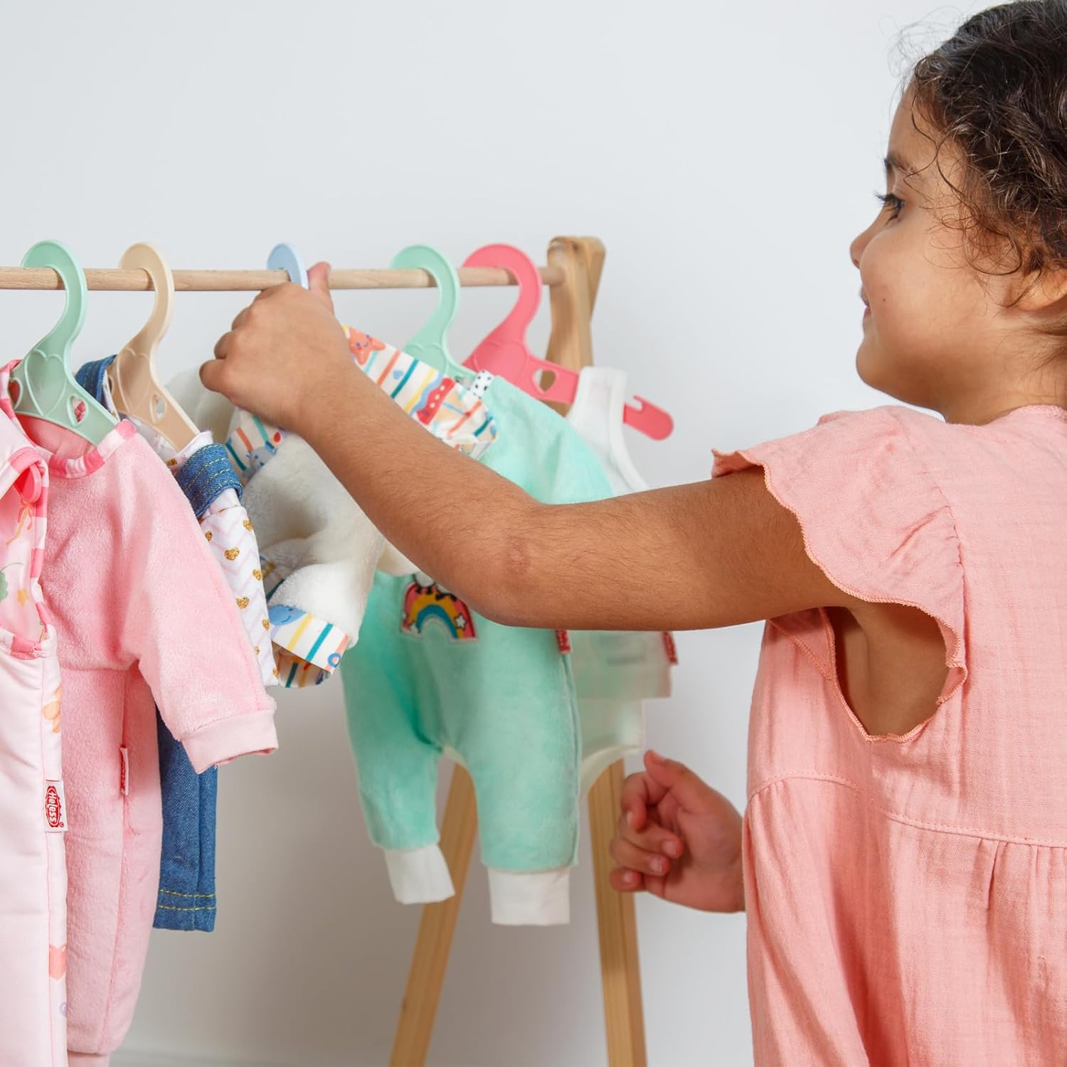 Poppenhangers Pastelkleuren - 6st.