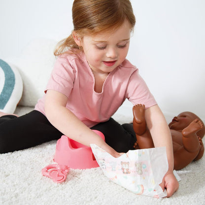 Poppenpotje met Accessoires Roze - 15cm