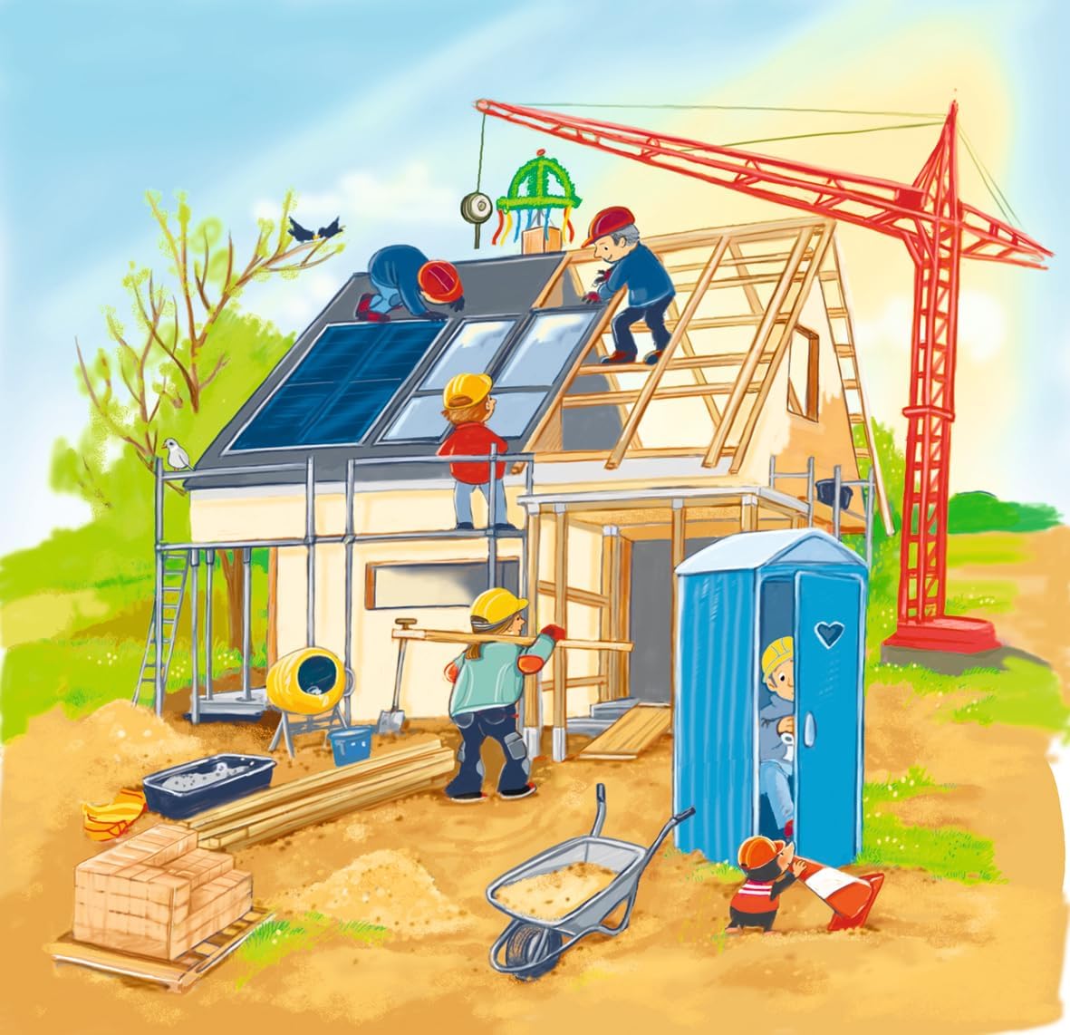 Goki Houten 3-Lagen Puzzel - Huis Bouwen - 35st.