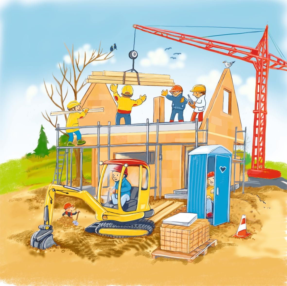 Goki Houten 3-Lagen Puzzel - Huis Bouwen - 35st.