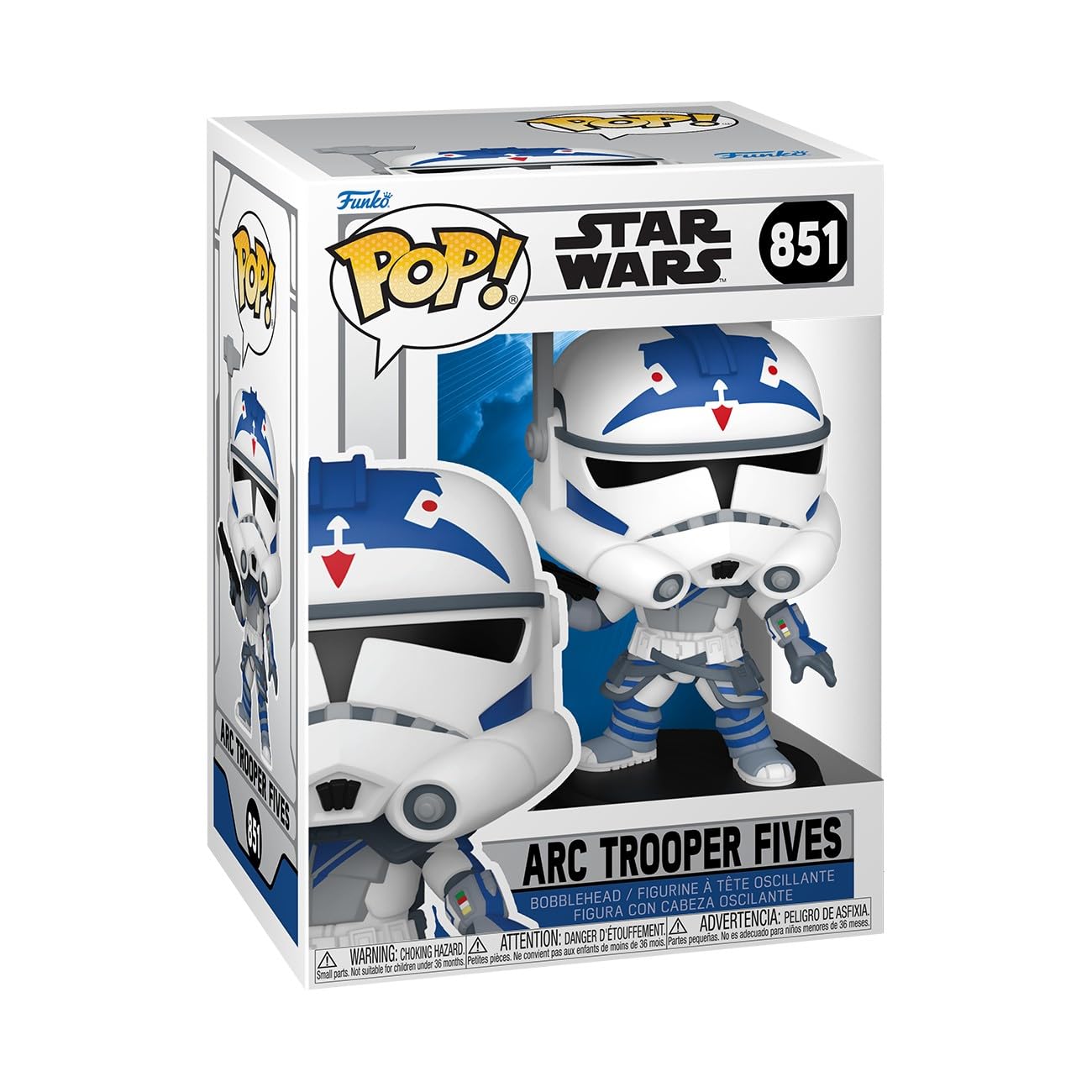 Funko POP! Star Wars: Clone Wars - Fives ARC2 - Figura in vinile da collezione - Idea regalo - Prodotto ufficiale - Giocattoli per bambini e adulti - Modello di figura per collezionisti