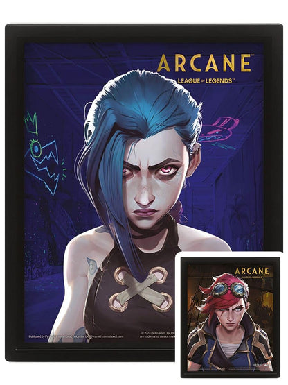 Pyramid International Poster lenticolare Arcane 3D (con cornice) - Arcane 3D Motion Wall Art, stampa lenticolare incorniciata, perfetto per i fan della serie, ideale per casa, ufficio o regalo