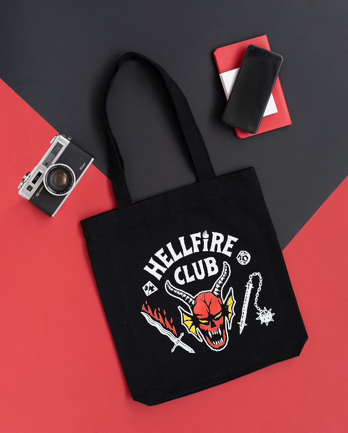 Grupo Erik Tote Bag, Stranger Things Einkaufstasche, Stofftasche aus Baumwoll, Leichte Tragetasche