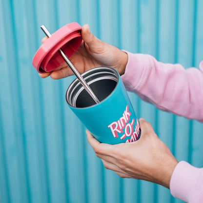 Grupo Erik Thermobecher 500ml Stranger Things - Kaffeebecher to go Thermo Trinkbecher mit Deckel und Strohhalm - Offizieller Stranger Things Merch