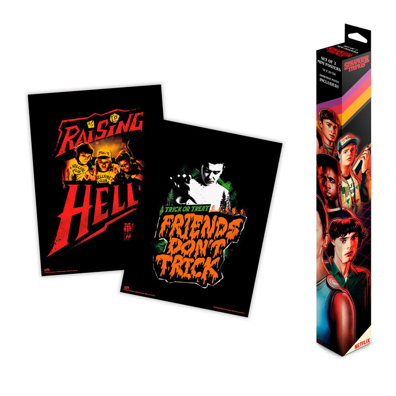 Gruppo Erik - Set di 2 mini poster Stranger Things | Poster decorativi per camera da letto e soggiorno, decorazione da parete originale | Licenza Ufficiale | 52 x 38 cm