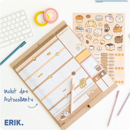Grupo Erik Calendario Famiglia 2027 Pusheen - Calendario Magnetico Frigo con Penna, Sticky Notes, Shopping List e Stickers | Planner Mensile con Spazi per Note, Set 2026 a Dic 2027 (30 x 35cm