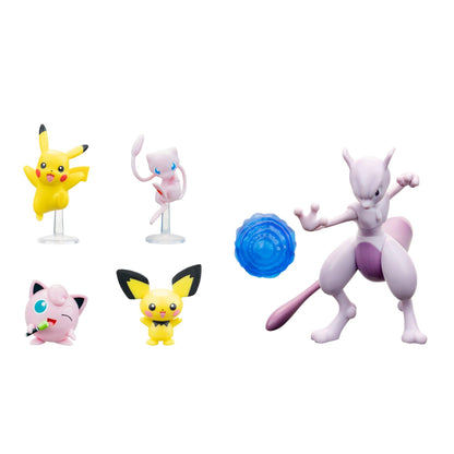 Pokemon Battle Figure 5-Pack - 4.5-Inch Mewtwo Figure and Battle Figures | 4.5-Inch Mewtwo Figure plus Four 2-Inch Battle Figures