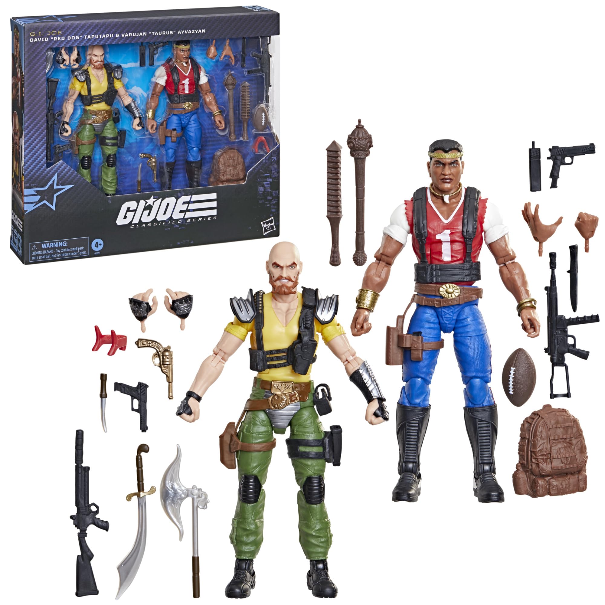 G.I. Joe Classified Series #193, David „Red Dog Taputapu & Varujan „Taurus Ayvazyan, Action-Figurenset (Skala 15 cm) zum Sammeln mit 20 Accessoires