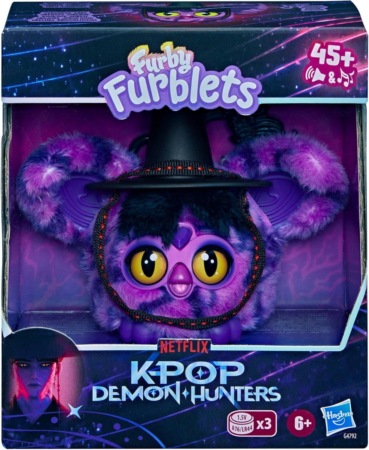 KPop Demon Hunters Furby Furblets Saja Boys Demon, Collectible 3" Mini Plush Electronic Toy
