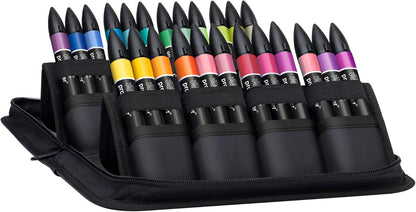 Winsor & Newton 0290030 Promarker, professionele layoutmarker - 2 punten, fijn en breed voor tekeningen, ontwerp en lay-outs - Set 24 Promarker, Student Set 24 delig