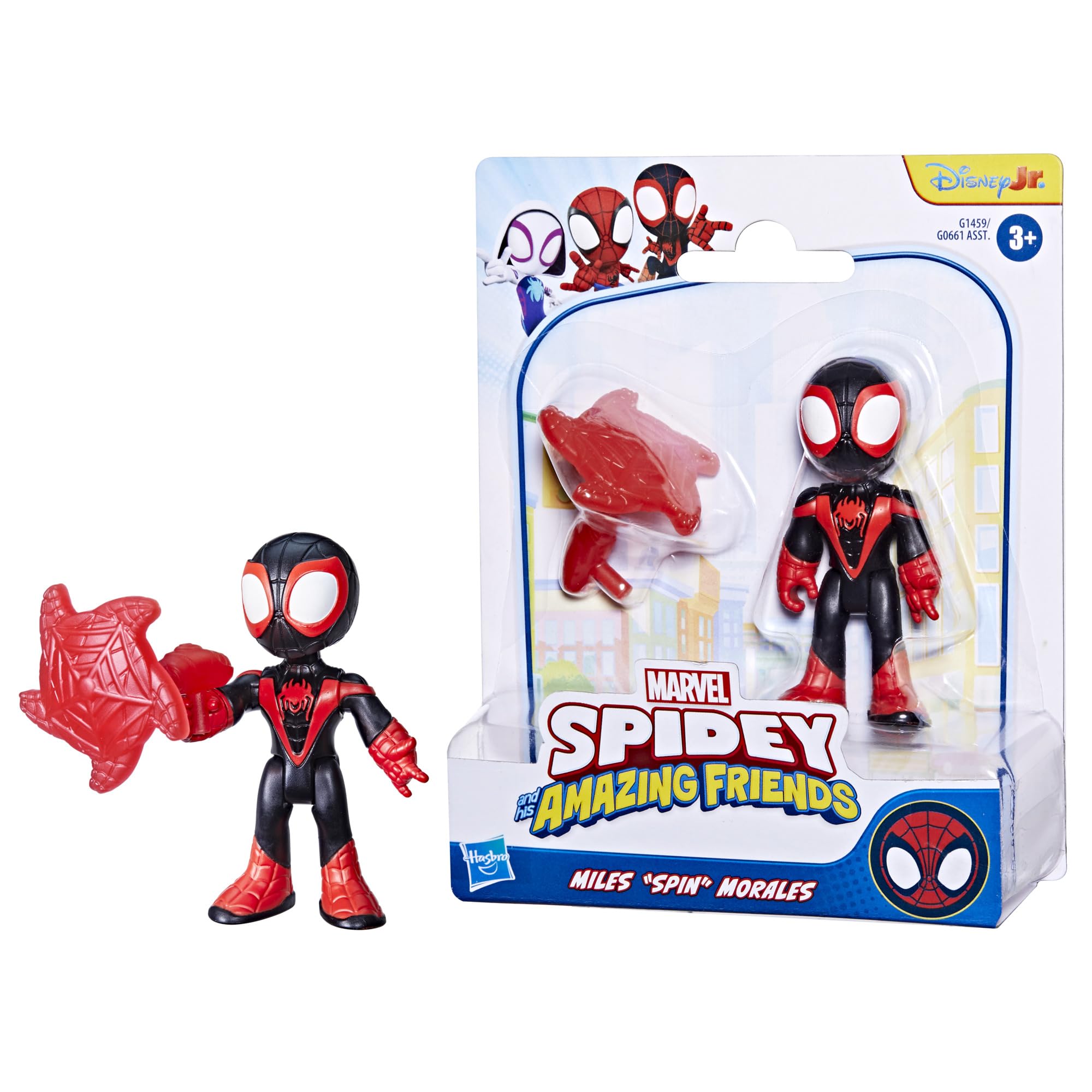 Marvel Spidey and his Amazing Friends Miles 'Spin' Morales Toy with Accessory, 7.6-cm (3 inch) Action Figures, Super Hero Toys for Children, Ages 3+, Black