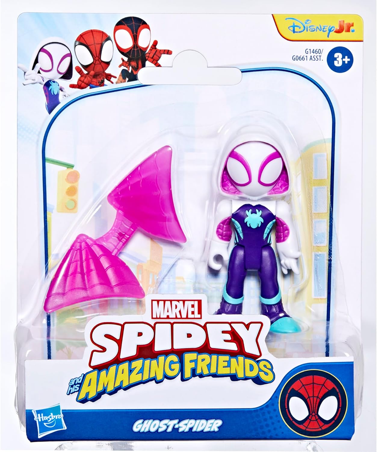 Marvel Spidey and his Amazing Friends Ghost-Spider Toy with Accessory, 7.6-cm (3 inch) Action Figures, Super Hero Toys for Children, Ages 3+, Purple