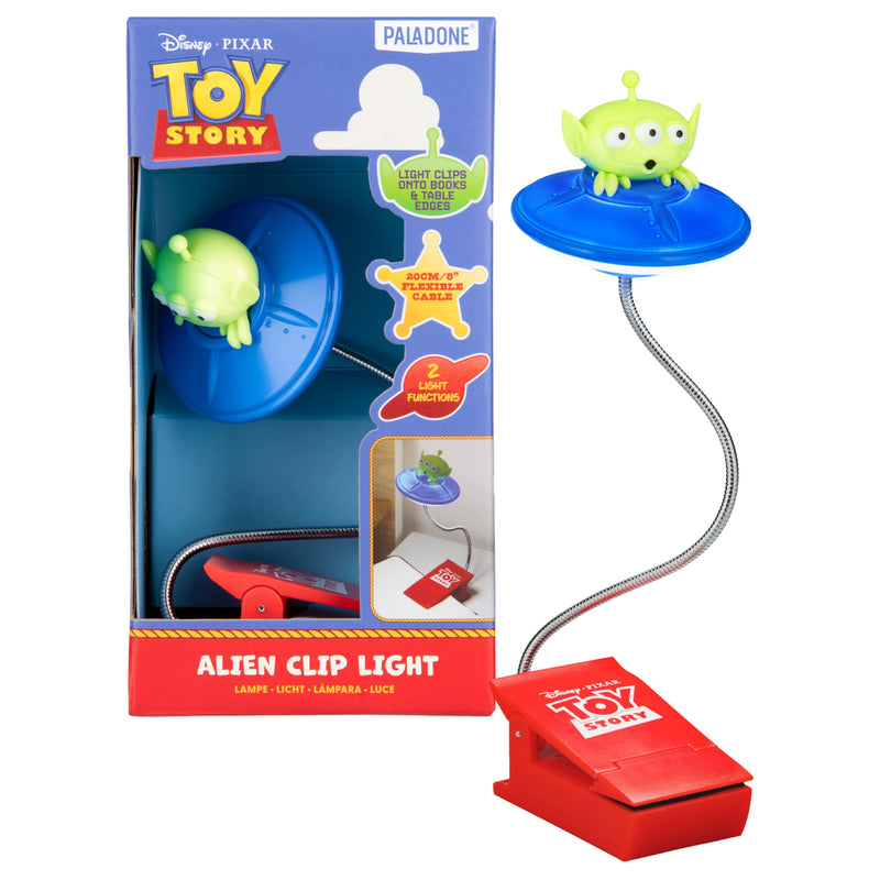 Paladone Toy Story Alien Book Light – Clip‑On Reading Lamp for Books and Bed – Flexible Arm Kids Light