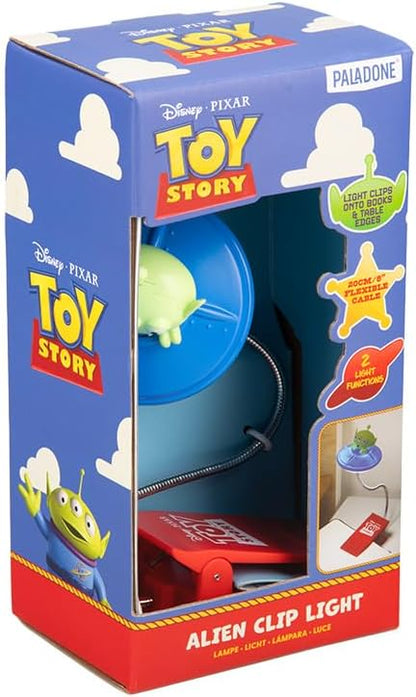 Paladone Toy Story Alien Book Light – Clip‑On Reading Lamp for Books and Bed – Flexible Arm Kids Light