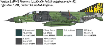 Italeri 1477 RF-4 C/E Phantom II 1:72 Scale Plastic Model Kit/Model Assembly