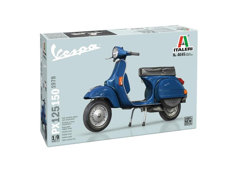 Italeri 4645 Vespa PX 125/150 1978 1:9 Plastic Model Kit/Kunststoffmodell zum Selbstaufbau