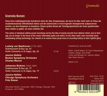 Ludwig Van Beethoven: Violinkonzert, Op. 61/Johannes Brahms:...