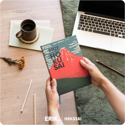 Grupo Erik Hausaufgabenheft 2026 2027 Hokusai Kalender Schulplaner A5 - Schulkalender Studienplaner Wochenplaner - Terminplaner 2026 2027 A5 für 17 Monate - Merch Geschenke zur Einschulung