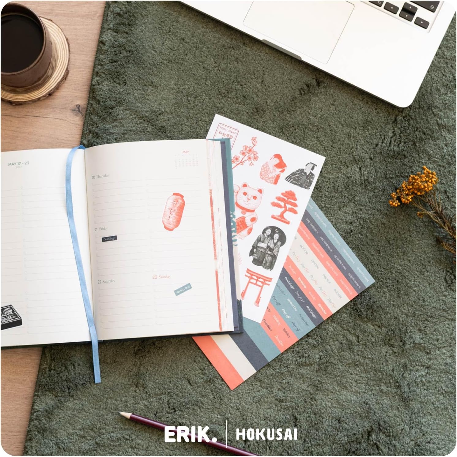 Grupo Erik Hausaufgabenheft 2026 2027 Hokusai Kalender Schulplaner A5 - Schulkalender Studienplaner Wochenplaner - Terminplaner 2026 2027 A5 für 17 Monate - Merch Geschenke zur Einschulung