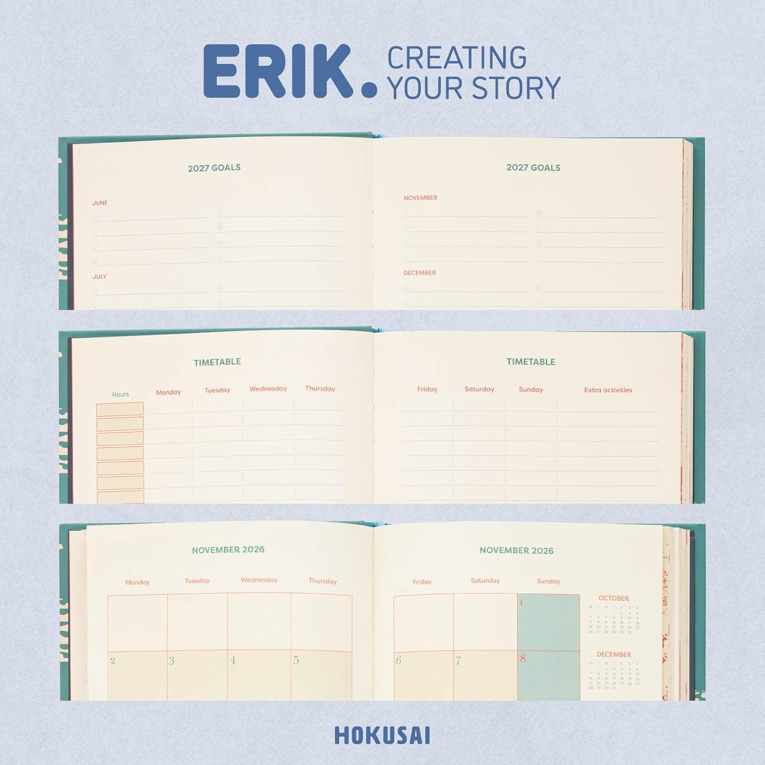 Grupo Erik Hausaufgabenheft 2026 2027 Hokusai Kalender Schulplaner A5 - Schulkalender Studienplaner Wochenplaner - Terminplaner 2026 2027 A5 für 17 Monate - Merch Geschenke zur Einschulung