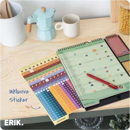 Grupo Erik Calendario Famiglia 2027 Harry Potter Gadget - Calendario 2027 da Muro con Penna, Sticky Notes, To Do List e Stickers | Planner Mensile con Spazi per Note, Set 2026 a Dic 2027 (30 x 34 cm