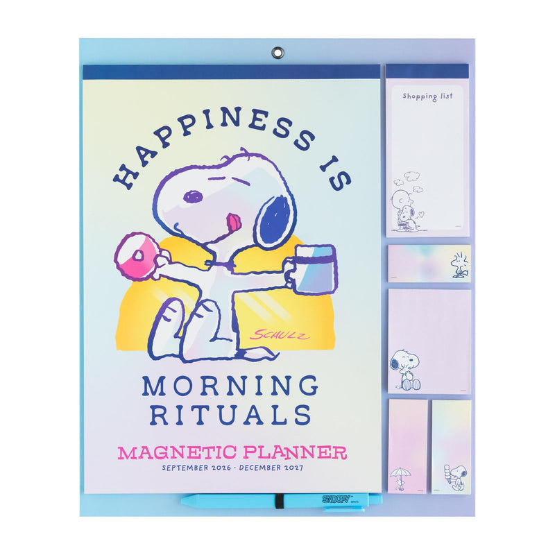 Grupo Erik Calendario Famiglia 2027 Snoopy Peanuts - Calendario Magnetico Frigo con Penna, Sticky Notes, Shopping List e Stickers | Planner Mensile con Spazi per Note, Set 2026 a Dic 2027 (30 x 35cm