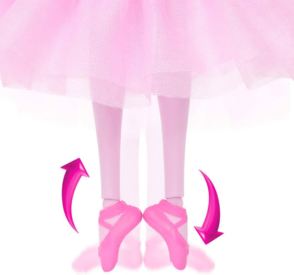 Barbie in the Nutcracker Clara Ballerina Doll in Pink Satin Dress with Puffed Sleeves, Articulated Ankles, and Toy Nutcracker, JLW51