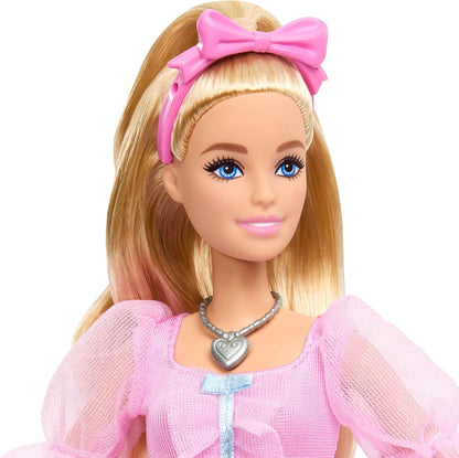 Barbie in the Nutcracker Clara Ballerina Doll in Pink Satin Dress with Puffed Sleeves, Articulated Ankles, and Toy Nutcracker, JLW51
