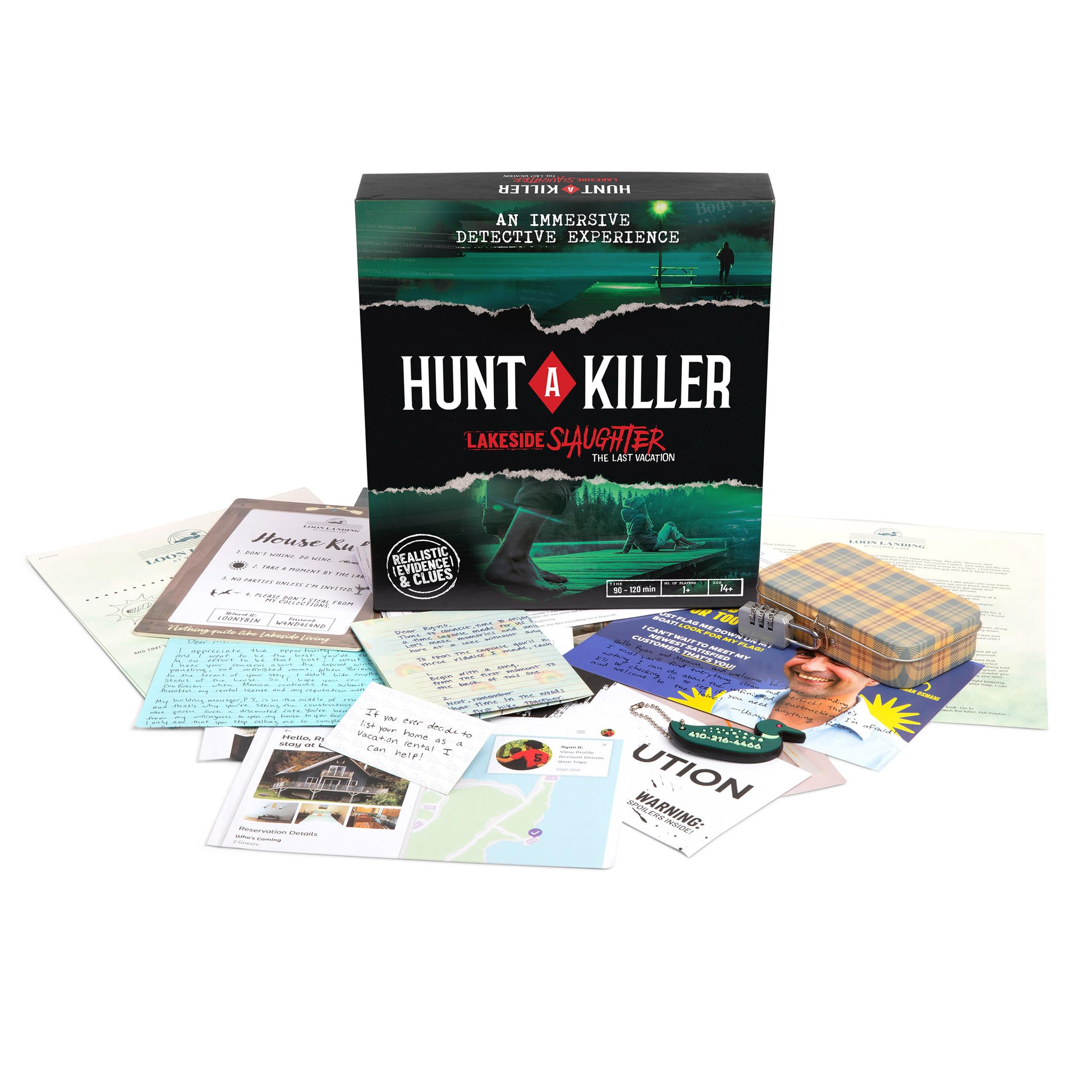 Hunt A Killer: Lakeside Slaughter, Immersive Murder Mystery Game, Interaktives Kriminallösungserlebnis, 90-120 Minuten Spielzeit, ab 14 Jahren