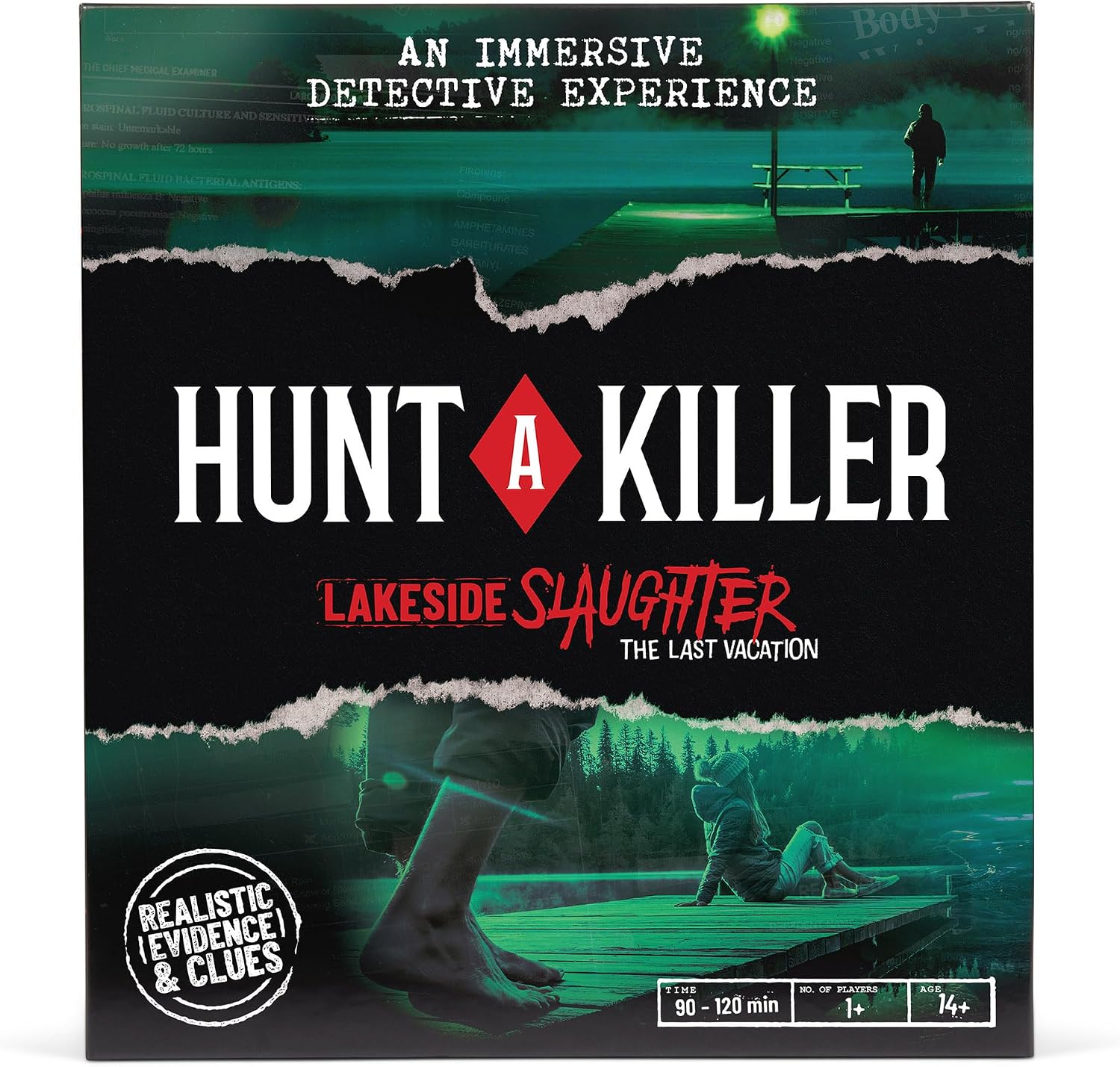 Hunt A Killer: Lakeside Slaughter, Immersive Murder Mystery Game, Interaktives Kriminallösungserlebnis, 90-120 Minuten Spielzeit, ab 14 Jahren